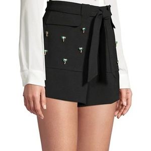 Maje Palm Tree Pin Crepe Shorts